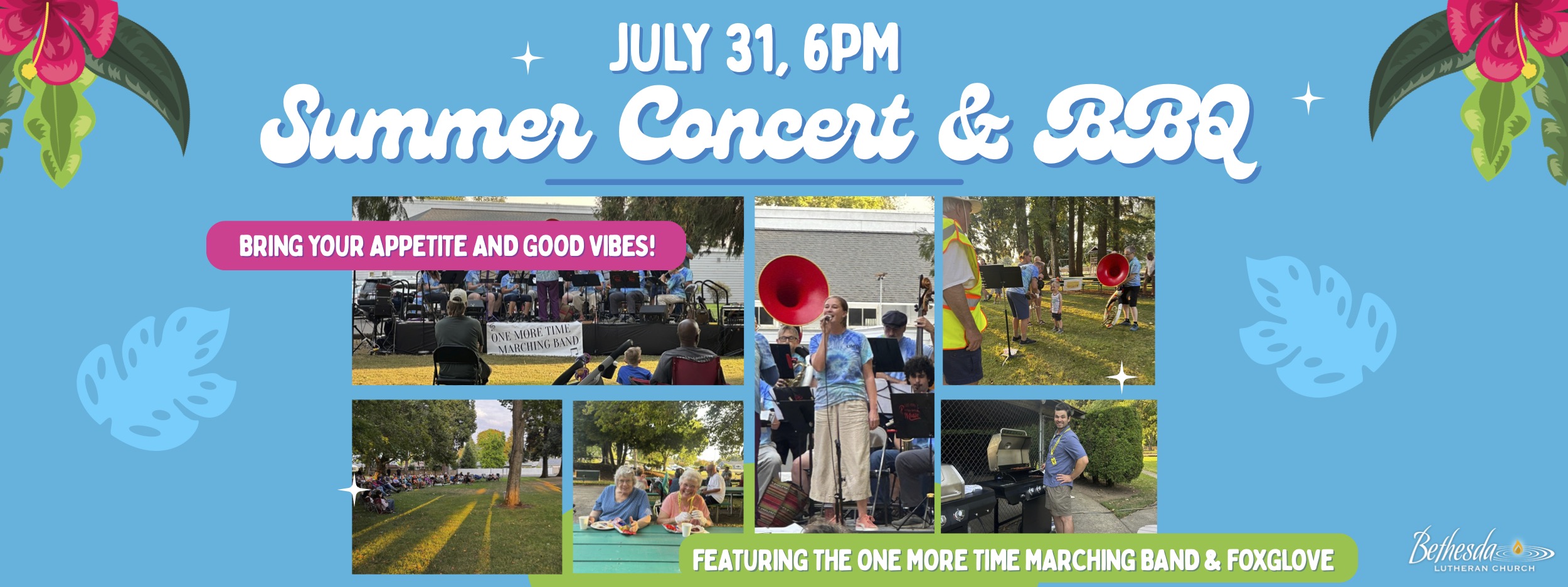 summer concert and bbq banner